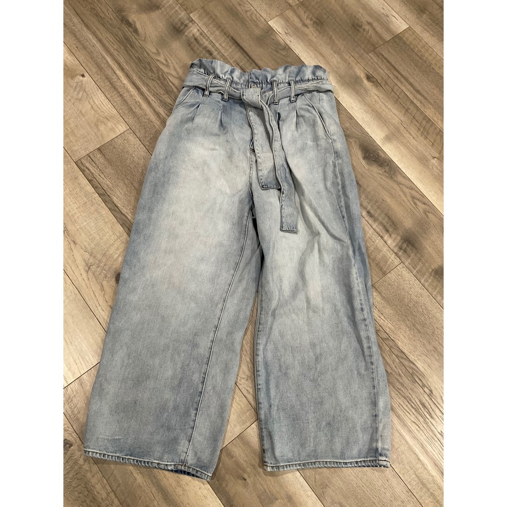 BlankNYC Paperbag Waist Wide Leg Jeans Light Wash Blue 30 75X8S550MX